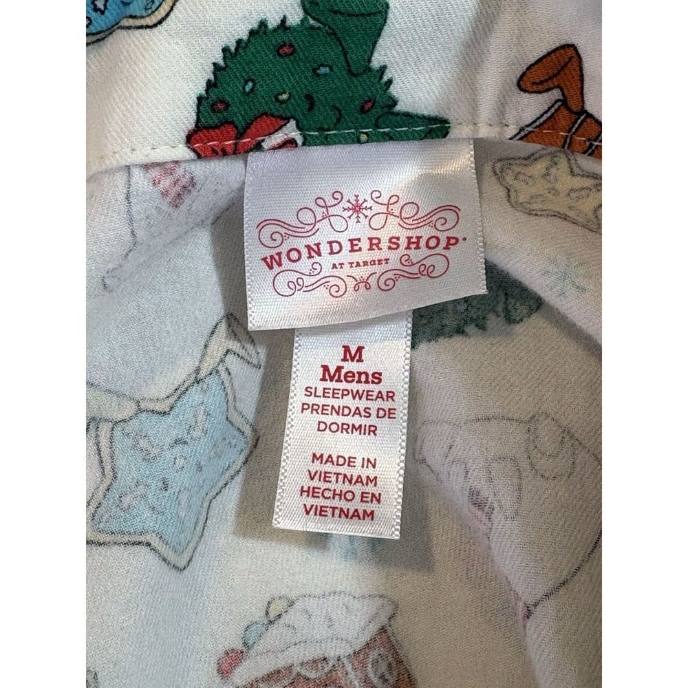 Wondershop Christmas Pajama Mens Top Size Medium Holiday Festive Button Shirt - Picture 2 of 12